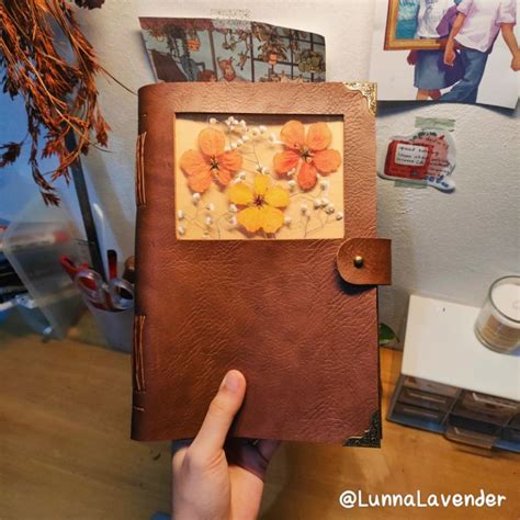 Jual Traveler S Leather Journal With Window Pressed Flower Size A