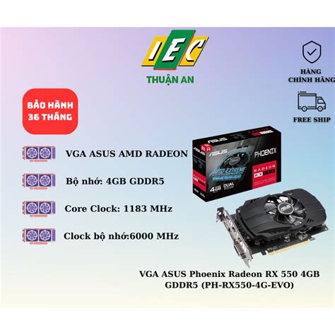 VGA ASUS Phoenix Radeon RX 550 4GB GDDR5 PH RX550 4G EVO Shopee