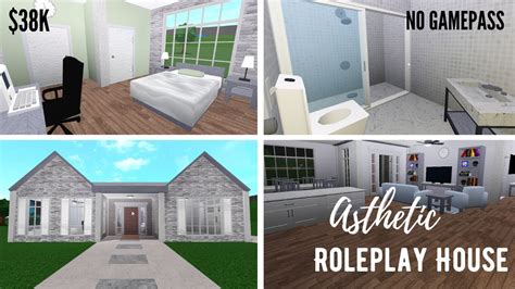 No Gamepass 38k Aesthetic Roleplay House Welcome To Bloxburg Speedbuild Youtube