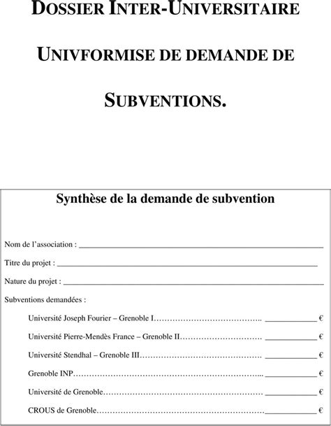 Pdf Association Loi Dossier De Demande De Subvention Communale Au