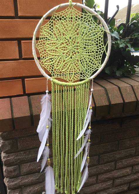 Green Dream Catcher Boho Dreamcatcher Lace Doily Light Green Etsy