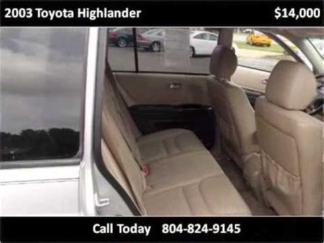 2003 Toyota Highlander Used Cars Gloucester VA YouTube