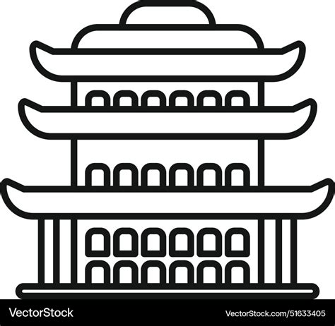 Traditional Asian Pagoda Temple Building Vector Image