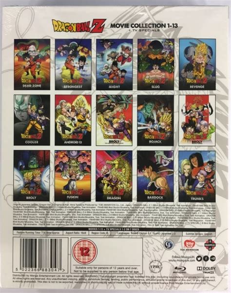 Dragon Ball Z The Complete Movie Collection Blu Ray 7 Disc Import