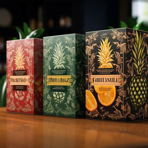 Premium Ai Image Three Boxes Of Pineapples Are Lined Up On A Table