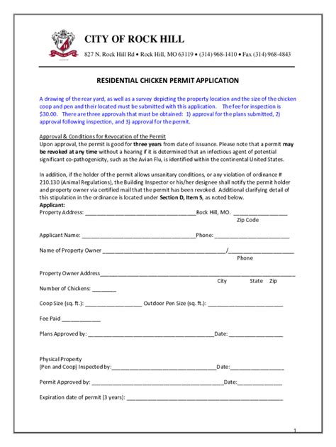 Fillable Online RESIDENTIAL CHICKEN PERMIT APPLICATION Fax Email Print