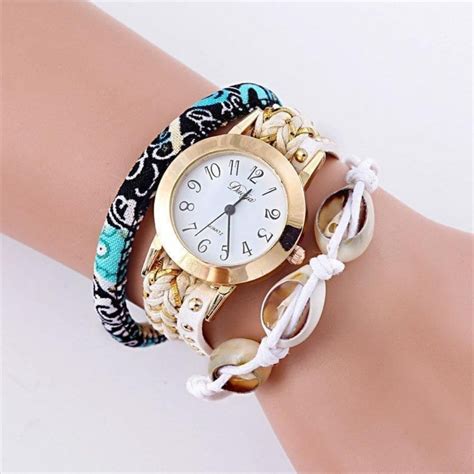 Reloj Pulsera Negro Conchas Re 17304 Carulla