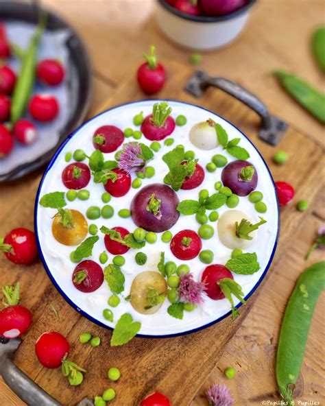 Radis Petits Pois Et Menthe Fra Che Sauce Au Fromage Frais