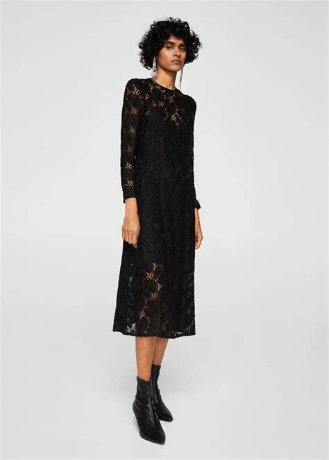 Floral Lace Dress F Foevening Woman Mango United Kingdom Robes Midi