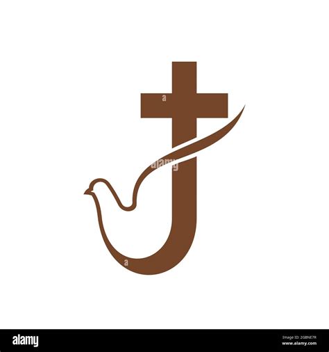 Christianity religion icon. Dove and cross silhouette, holly spirit, peace and Jesus Christ ...