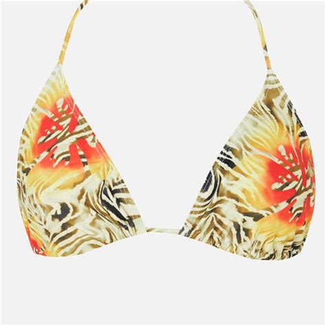 Missguided Fuller Bust Abstract Print Triangle Bikini Top