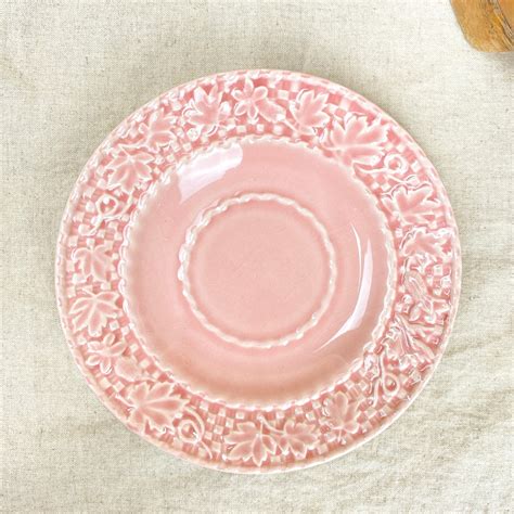 Vintage Bordallo Pinheiro Pink Leaves Saucer For Teacup Replacement Etsy