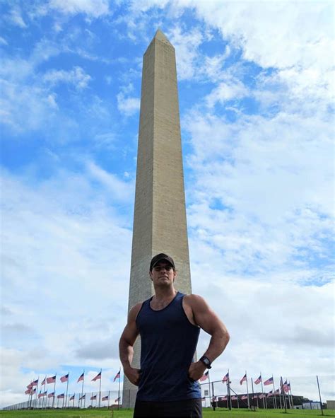 Other Superman Aka Henry Cavill Posing In Front Of Washington Monument