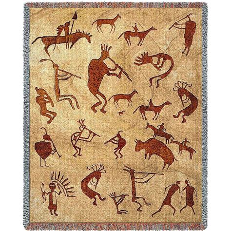 Kokopelli Petroglyphs Blanket Art Rock Art Southwest Art