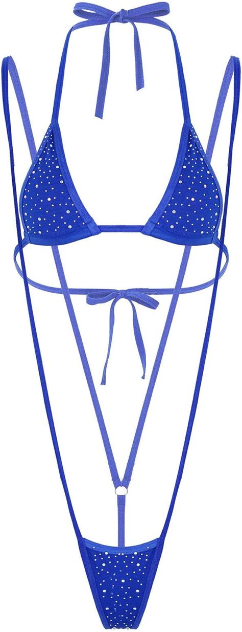 Dpois Damen Zweiteilige Bikini Bademode Mircokini Sexy Monokini Badeanzug Glitzernde Swimwear