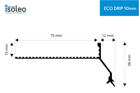 Profil Okapowy Tarasowy ECO DRIP 270cm 10mm ANTRACYT Isoleo