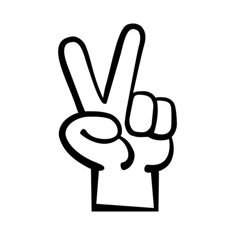 Hand peace sign cartoon vector illustration 554512 Vector Art at Vecteezy