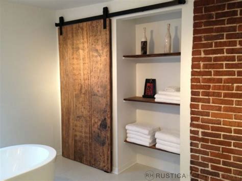 Industrial Barn Door Hardware And Barn Doors Contemporary Bathroom