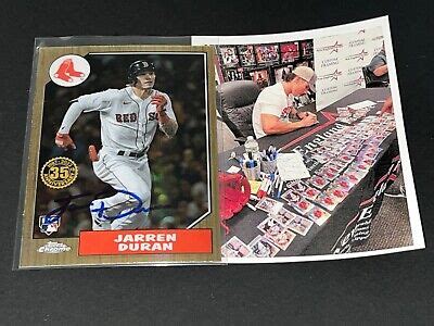 Jarren Duran Red Sox Auto Signed Topps Chrome Throwback Rc