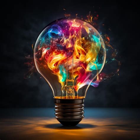 Premium Ai Image Creative Light Bulb Explodes With Colorful Paint