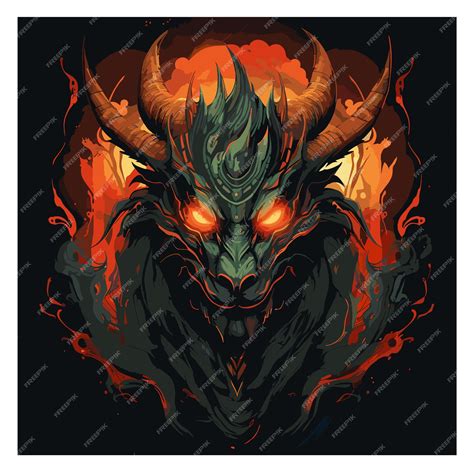 Premium Vector Closeup Of Dragon Spewing Flames On Black Background