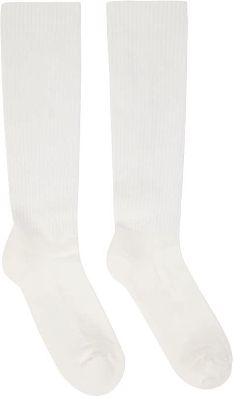 Rick Owens Off White Urinal Socks In 119 Milkblack 51 Off