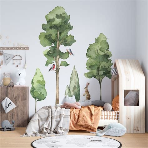 Big Trees Wall Stickers Animals Large Tree Wall Stickers - Etsy