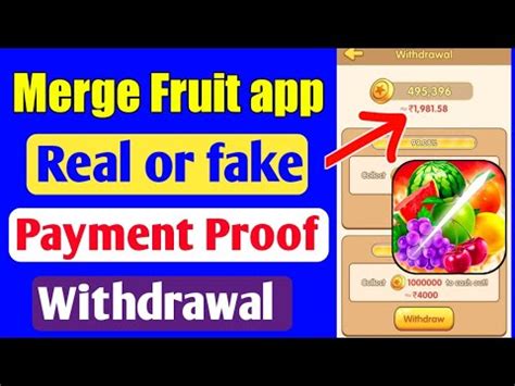 Merge Fruit App Withdrawal Real Or Fake Payment Proof Youtube