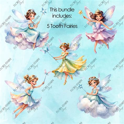 Tooth Fairy Watercolor Clipart, Transparent Background PNG Files, Baby ...