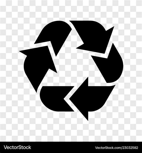 recycling logo icon recycled black sign isolated vector image