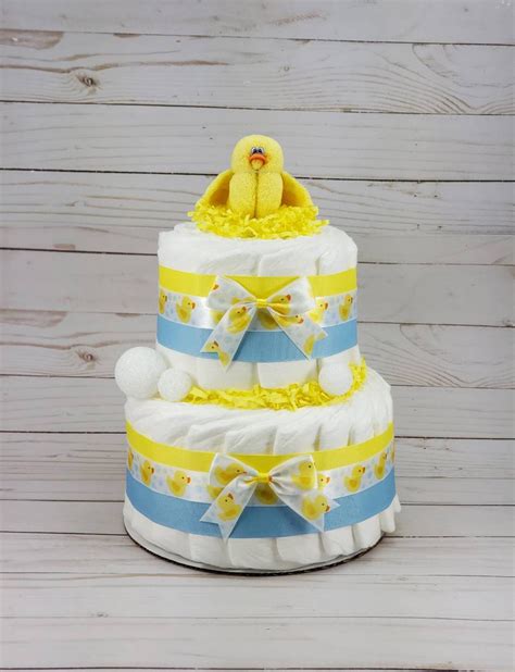 Duck Diaper Cake Rubber Duck Diaper Cake Duck Baby Shower Etsy