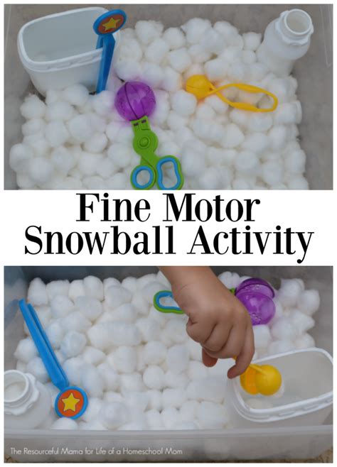 Fine Motor Snowball Activity Collage The Resourceful Mama