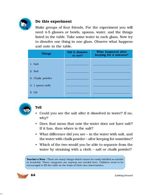 NCERT Book Class 5 EVS Chapter 7 Experiments With Water PDF AglaSem