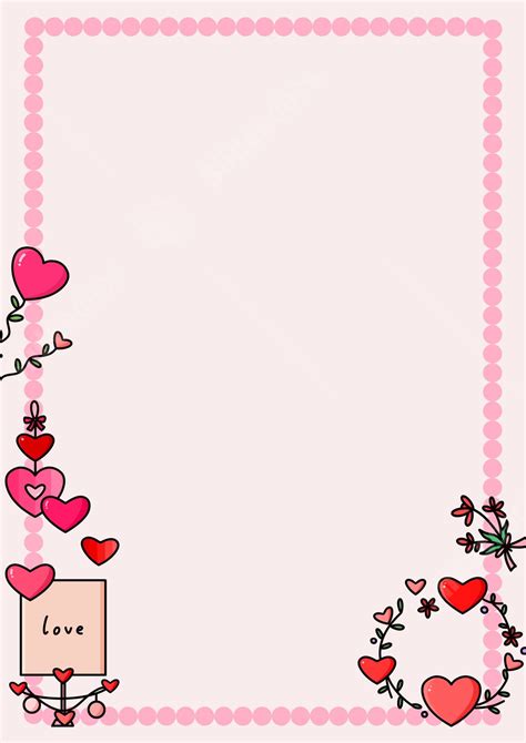 Love Garland For Valentine S Day Page Border Background Word Template