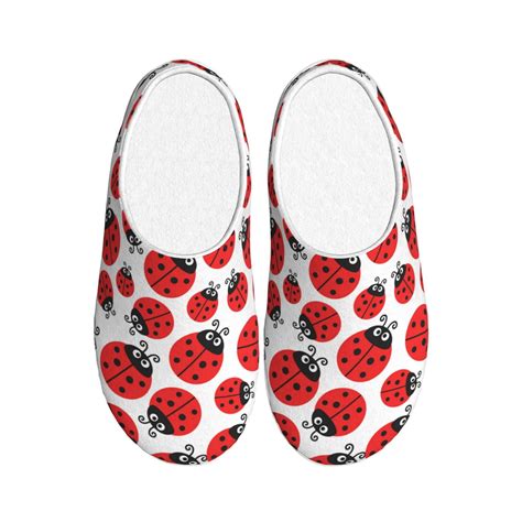 Coaee Cartoon Ladybug For Mens Slippers Indoor Slip On Shoes Slippers For Women Indoor Bedroom