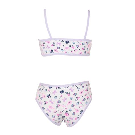 Conjunto Infantil Sem Bojo Em Microfibra Estampada Lingerie