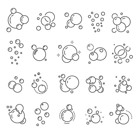 Premium Vector Foam Or Bubbles Isolated Icons Fizzy Drink And