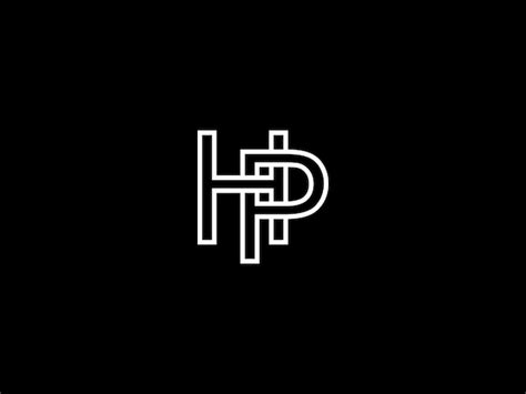 Logotipo De Hp Sobre Un Fondo Negro Vector Premium