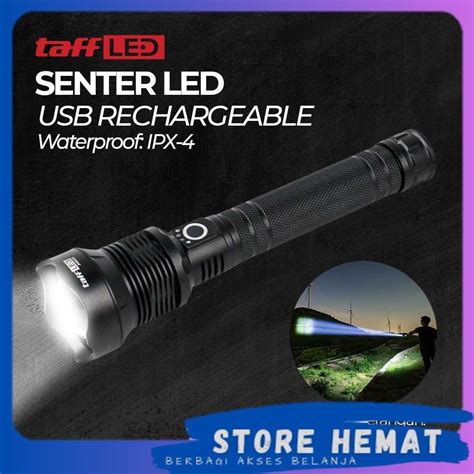 Jual Senter Led Flashlight Usb Rechargeable Xhp Lumens