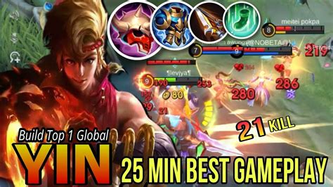 Yin Best Build Gameplay 21 Kills Build Top 1 Global Yin Mlbb