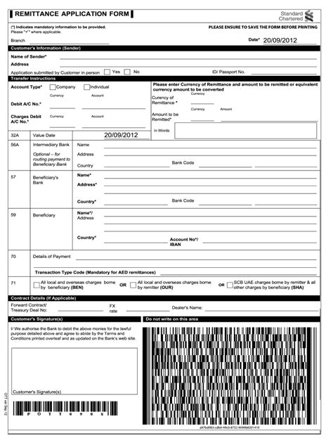 Remittance Application Form Fill Online Printable Fillable