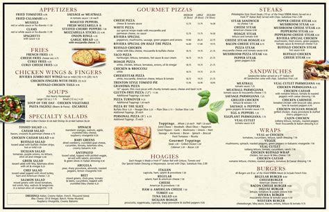 Riviera Pizza Tuckerton Road Menus In Medford New Jersey United States