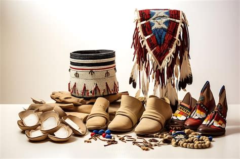 Premium AI Image | traditional Native American regalia accessories such ...