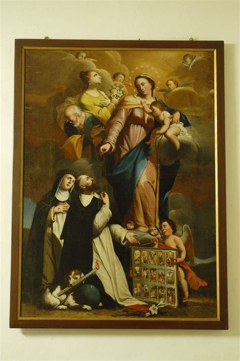 Ambito Friulano Sec XVII Madonna Del Rosario Con Santi Domenicani