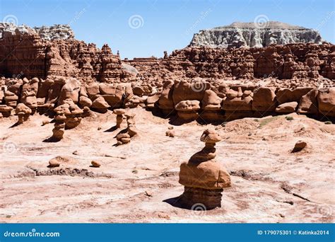 Unusual Rock Formations in Goblin Valley State Park Stock Image - Image ...