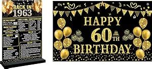 Amazon Trgowaul 60th Birthday Decorations Set Includes Black Gold