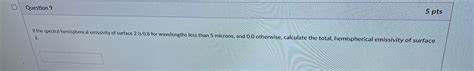 Solved Question 9 5 Pts If The Spectral Hemispherical Chegg