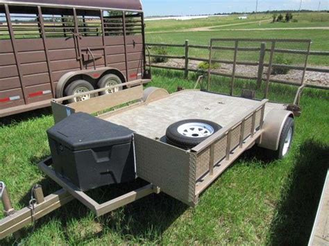 SHOP BUILT UTILITY TRAILER WITH DROP DOWN RAMP SINGLE AXLE SELLS WITH ...