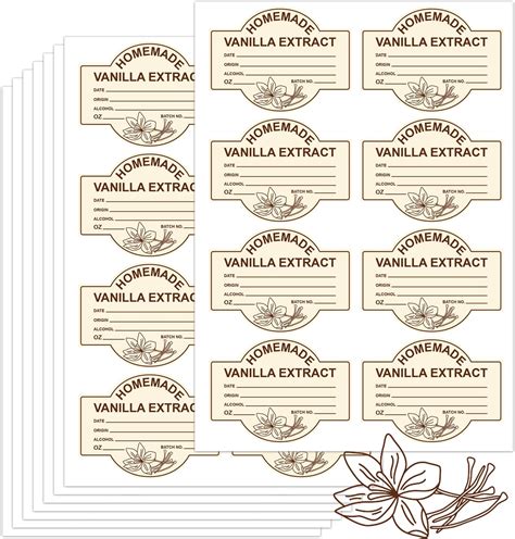 Amazon Homemade Vanilla Extract Labels With Instructions Set Of