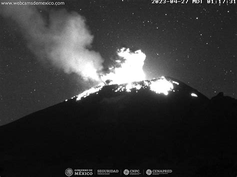 El volcán Popocatépetl emite 207 exhalaciones 253 minutos de tremor de